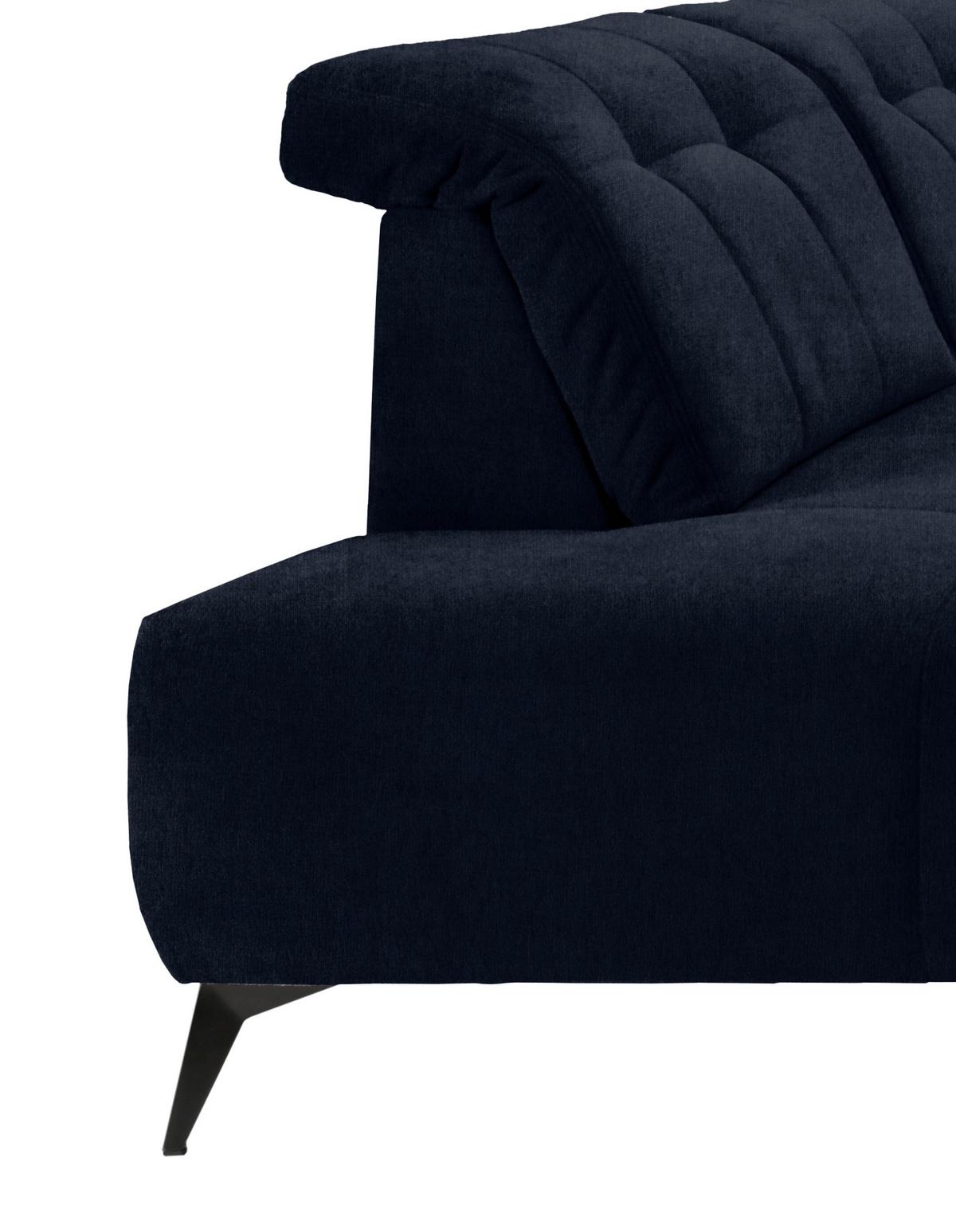 WOHNLANDSCHAFT SANO - Schwarz/Dunkelblau, MODERN, Textil/Metall (200/337/180cm) - Livetastic