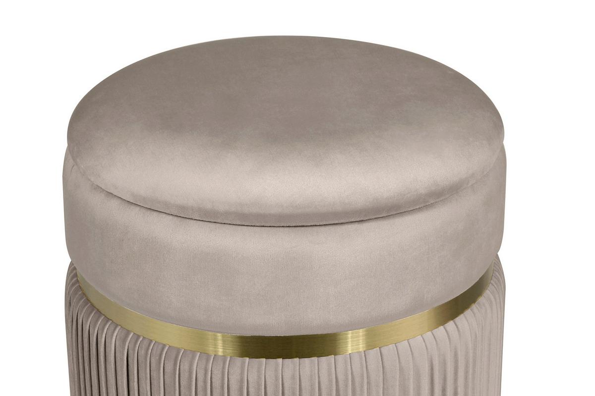 Hockerset Zora 325 - Taupe/Goldfarben, Konventionell, Kunststoff/Textil (31,5/36/38/44/31,5/36cm) - Kayoom