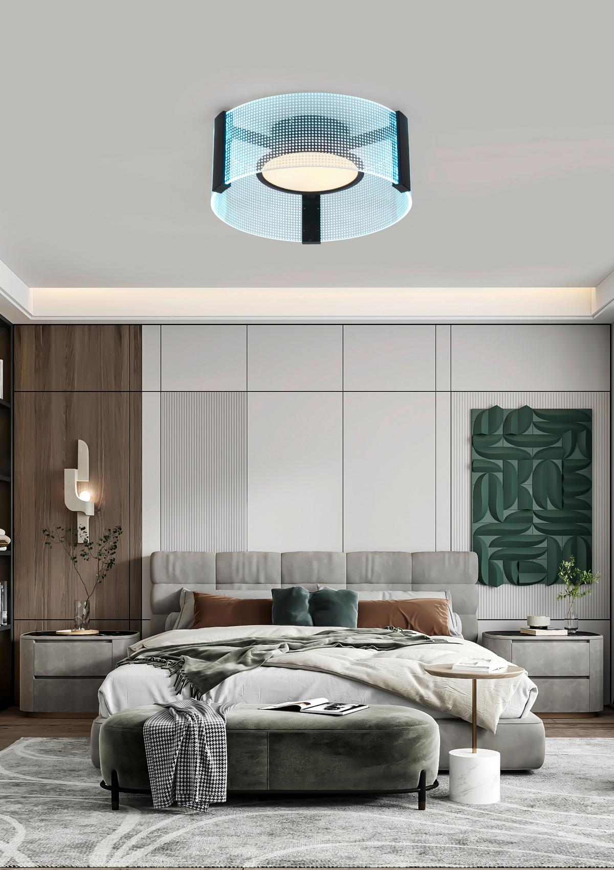 LAMPA SUFITOWA LED ALEX - biały/przezroczysty, Design, tworzywo sztuczne/metal (40/16.5cm) - Novel