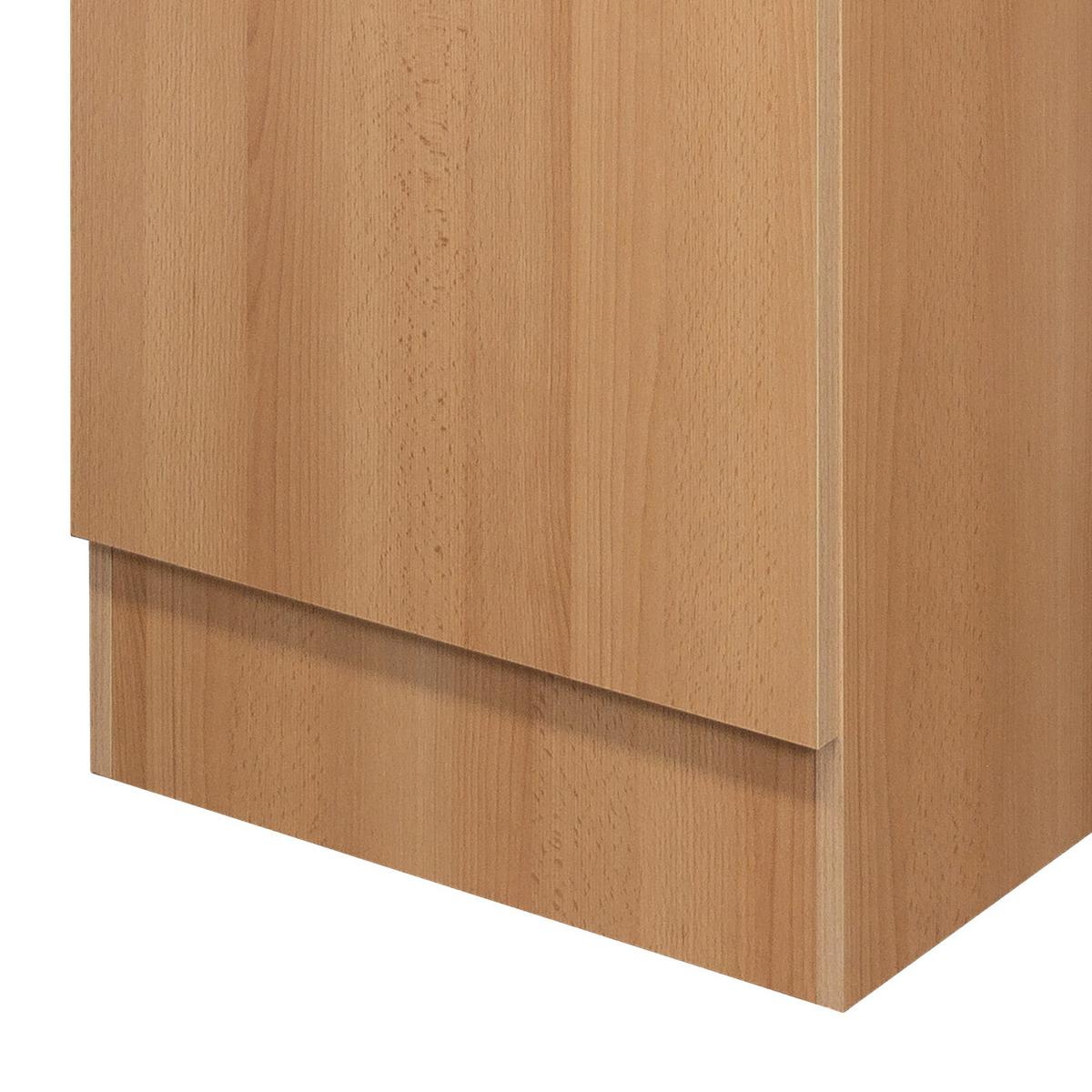 Küchenunterschrank in Buchefarbe 'Nano' - Edelstahlfarben/Beige, MODERN, Holzwerkstoff/Kunststoff (50/85/57cm) - FlexWell
