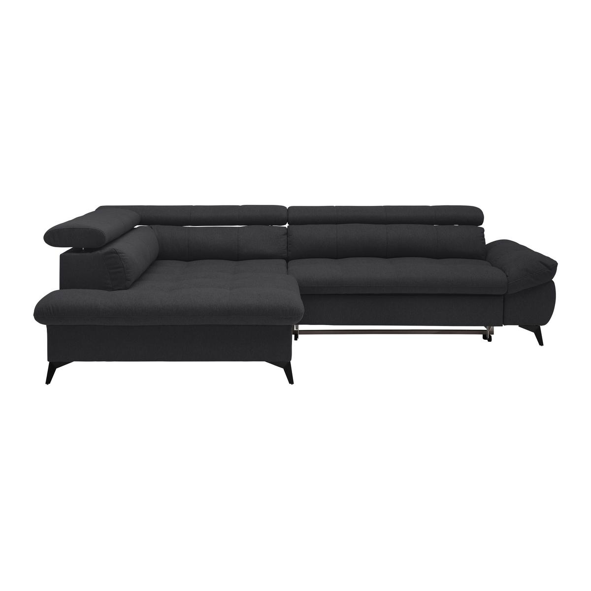 Wohnlandschaft Alberto Schwarz - Schwarz, MODERN, Textil/Metall (201/296cm) - Mömax