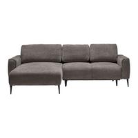 Ecksofa Custom Dunkelgrau - Dunkelgrau/Schwarz, MODERN, Textil/Metall (164/85/255cm) - Mömax
