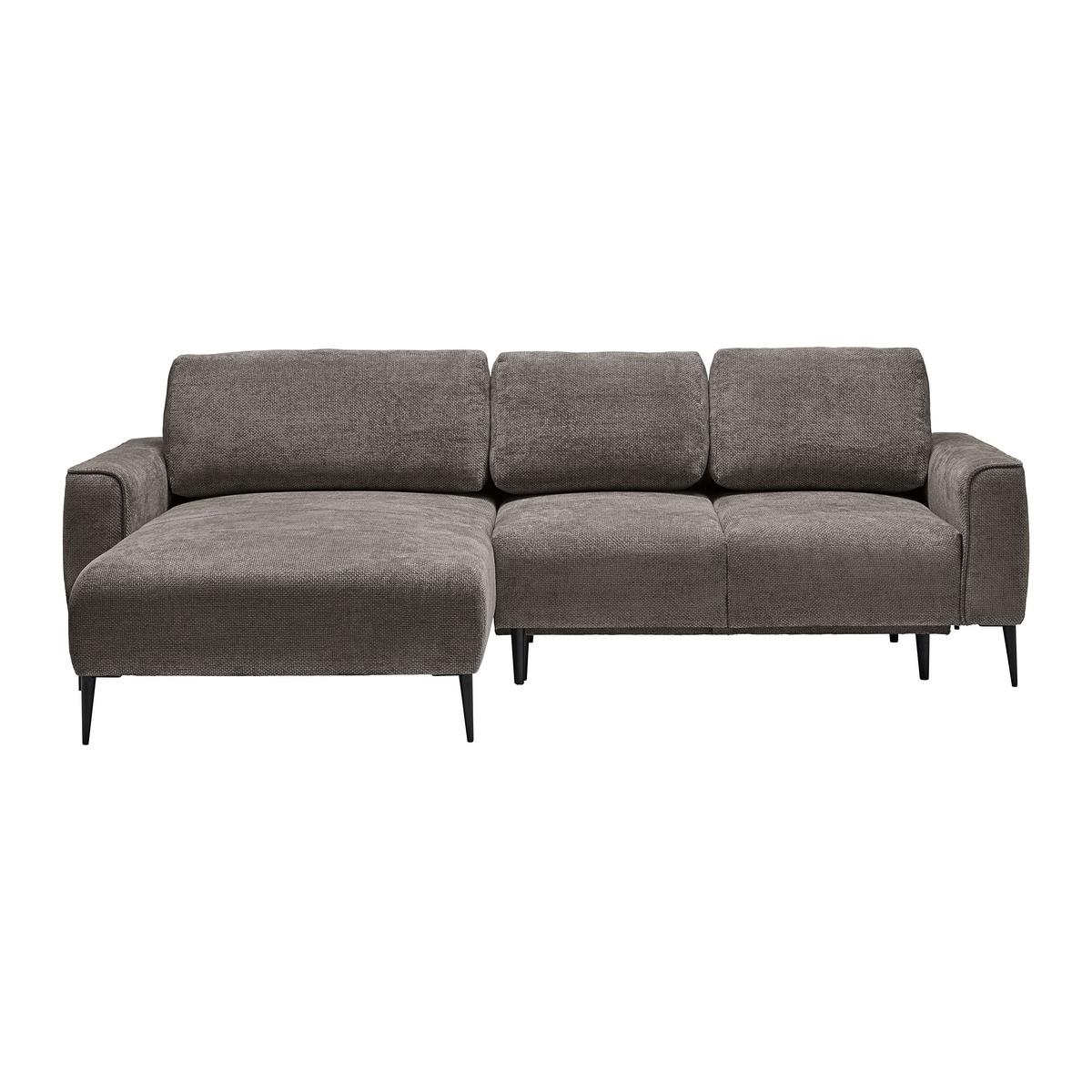 Ecksofa Custom Dunkelgrau - Dunkelgrau/Schwarz, MODERN, Textil/Metall (164/85/255cm) - Mömax