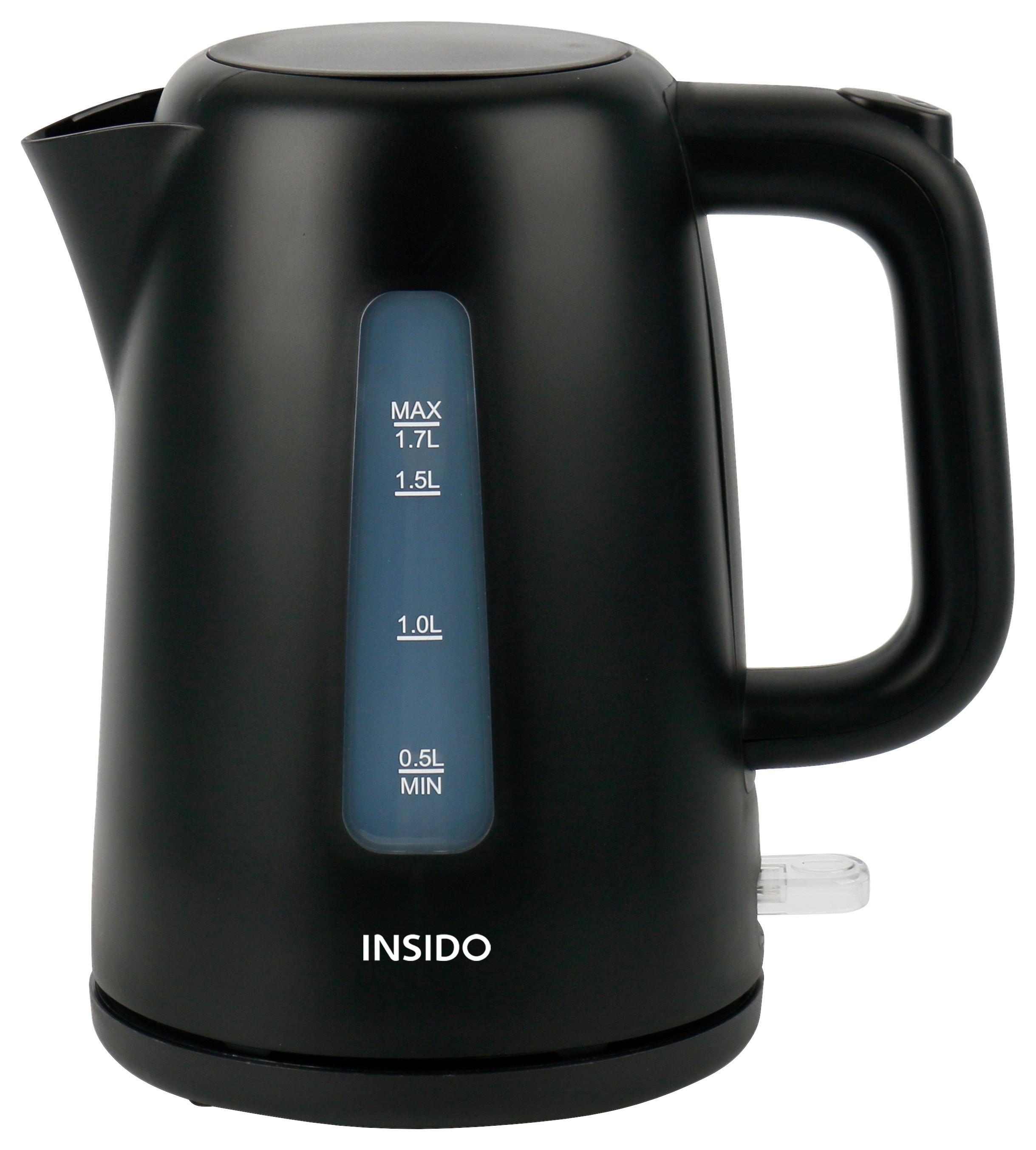 Wasserkocher Sio Schwarz max. 1850-2200 Watt - Schwarz, KONVENTIONELL, Kunststoff (23/15,8/23,5cm) - Insido