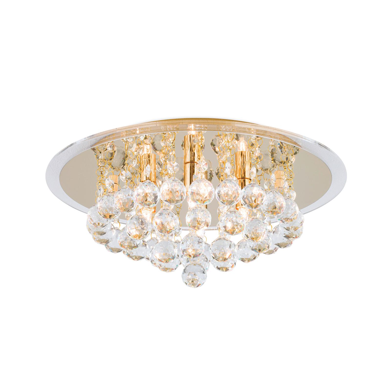 KRYSZTAŁOWA LAMPA SUFITOWA DLU 2378/4/38 GLORIA - kolor złoty, Lifestyle, metal/szkło (38/15cm)