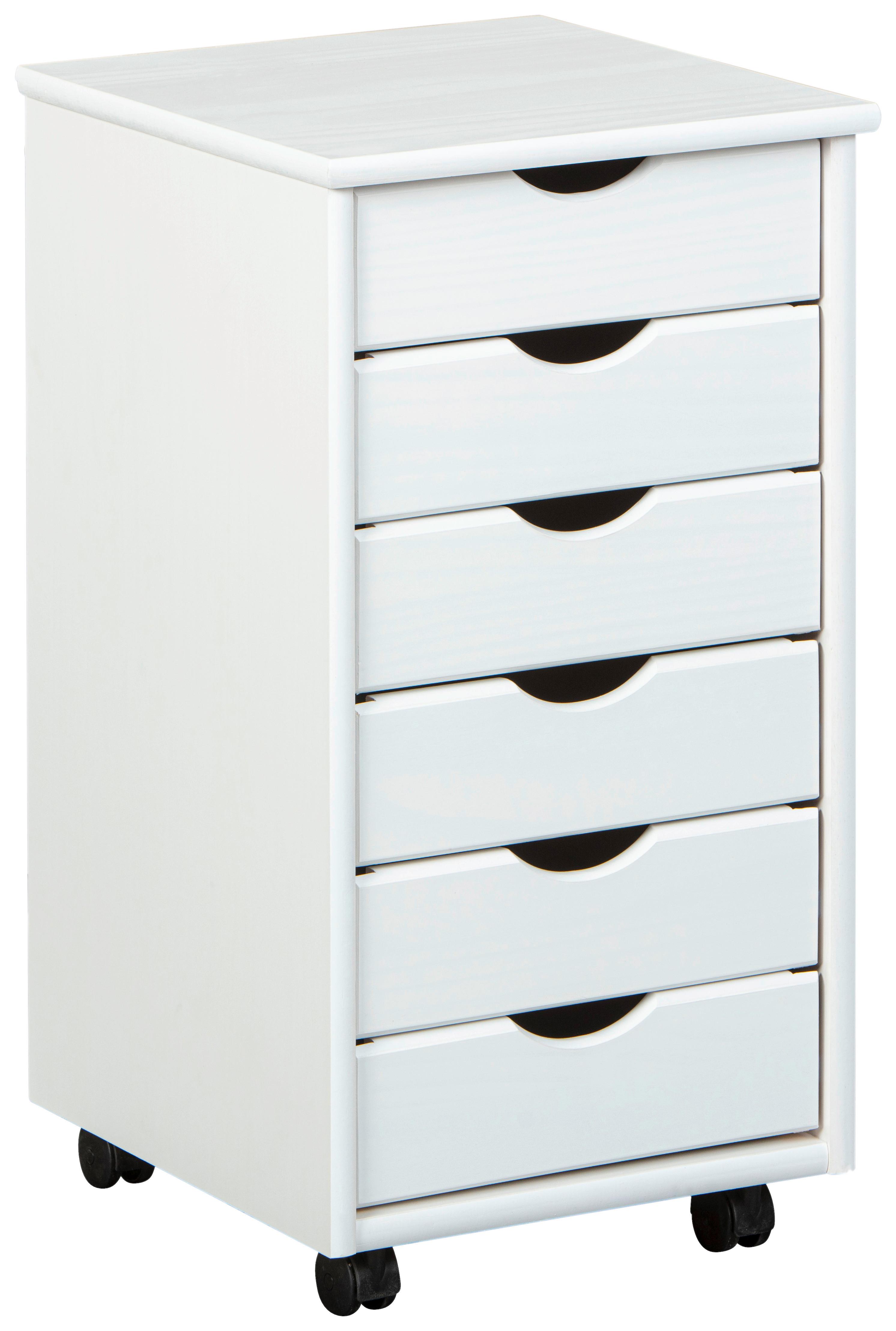 Rollcontainer Simon ca. 35x65x40 cm Weiß - Weiß, Basics, Holz/Kunststoff (35/65/40cm) - MID.YOU