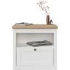 SÄNGBORD KORSIKA -EXKLUSIV- - svart/ekfärgad, Romantik / Lanthus, metall/trämaterial (58/56,1/38cm) - Mömax