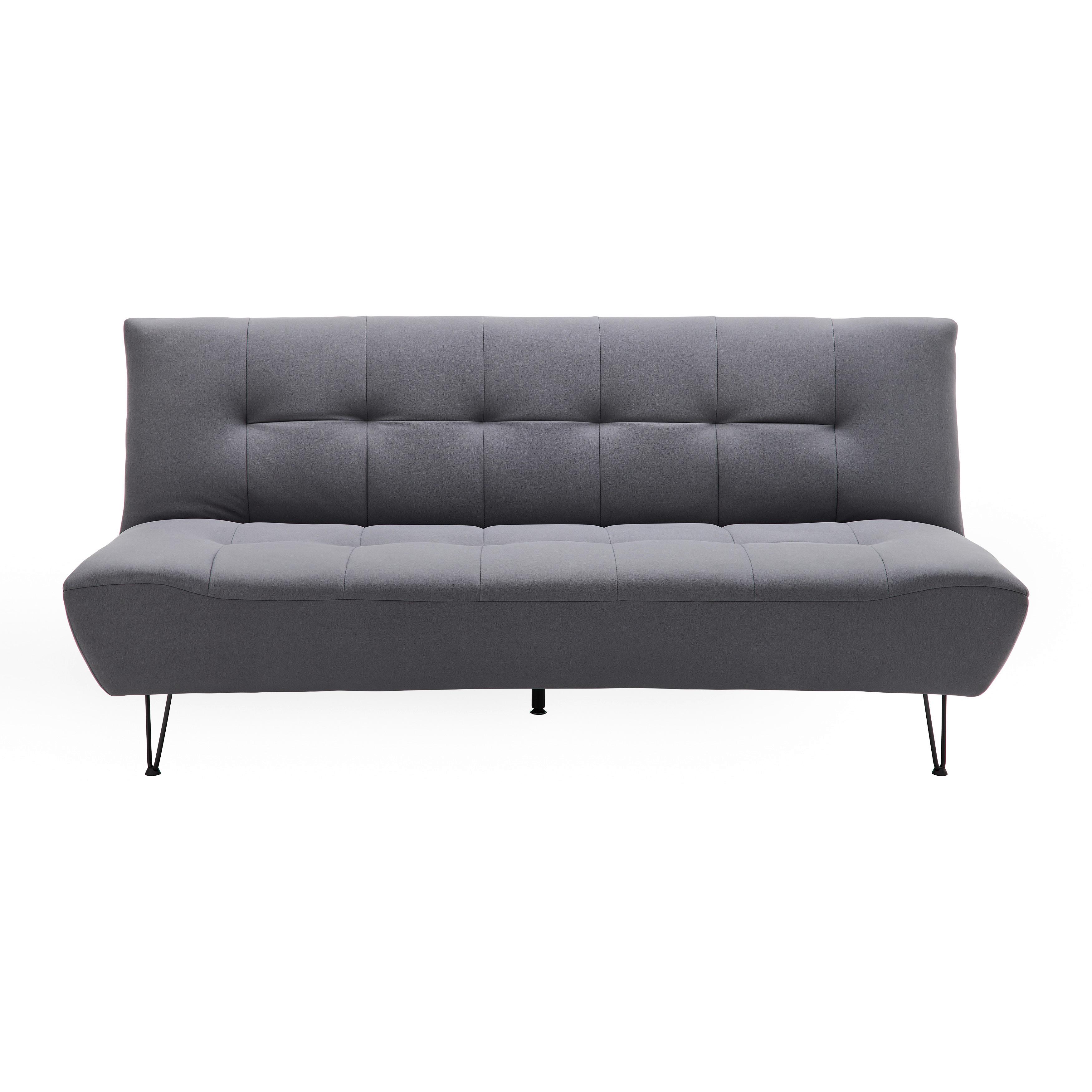 Schlafsofa Geli Dunkelgrau Webstoff - Dunkelgrau/Schwarz, MODERN, Holz/Textil (192/88/97cm) - Bessagi Home