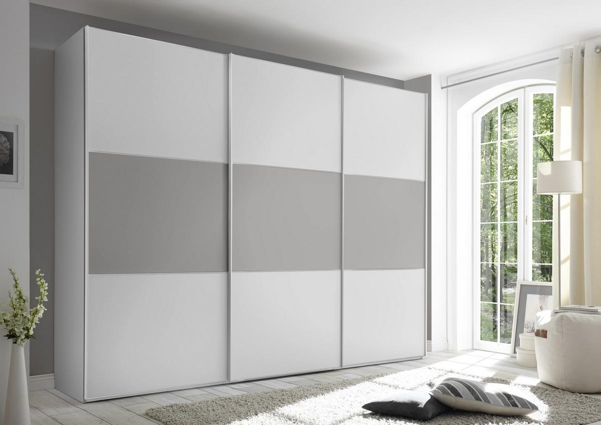 Ormar S Kliznim Vratima Includo - bijela/siva, Moderno (298/222/68cm) - Premium Living