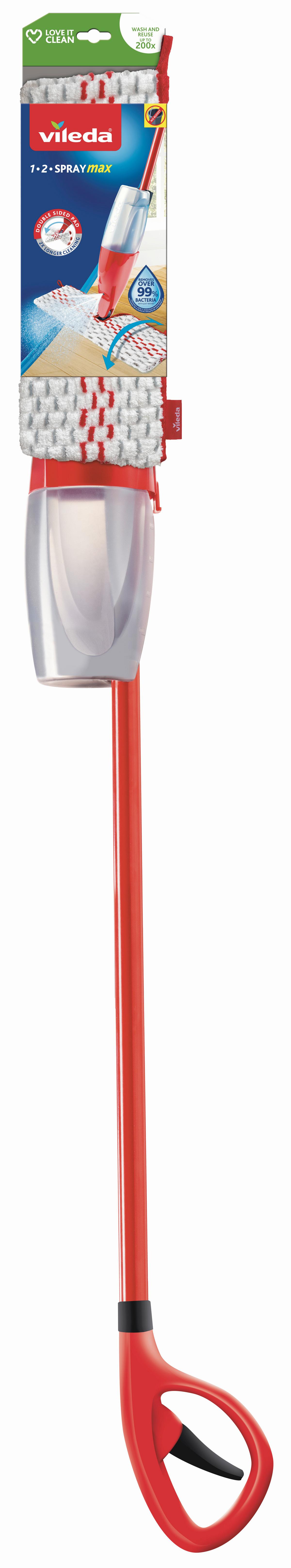 Bodenwischer Vileda 1,2 Spray Max Rot - Rot, Basics, Textil (138,5/31/12cm) - Vileda