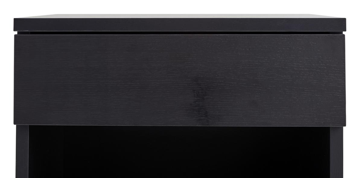 SZAFKA NOCNA AMSTERN S02 BLACK - czarny, Modern, materiał drewnopochodny/metal (40/55/35cm) - Livetastic