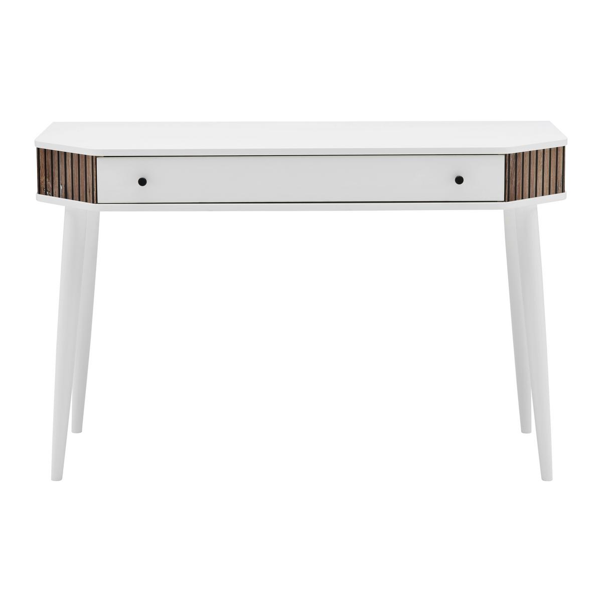 Schreibtisch Capri in Weiß/Eichefarben - Eichefarben/Schwarz, MODERN, Holz/Holzwerkstoff (120/76/50cm) - Mömax