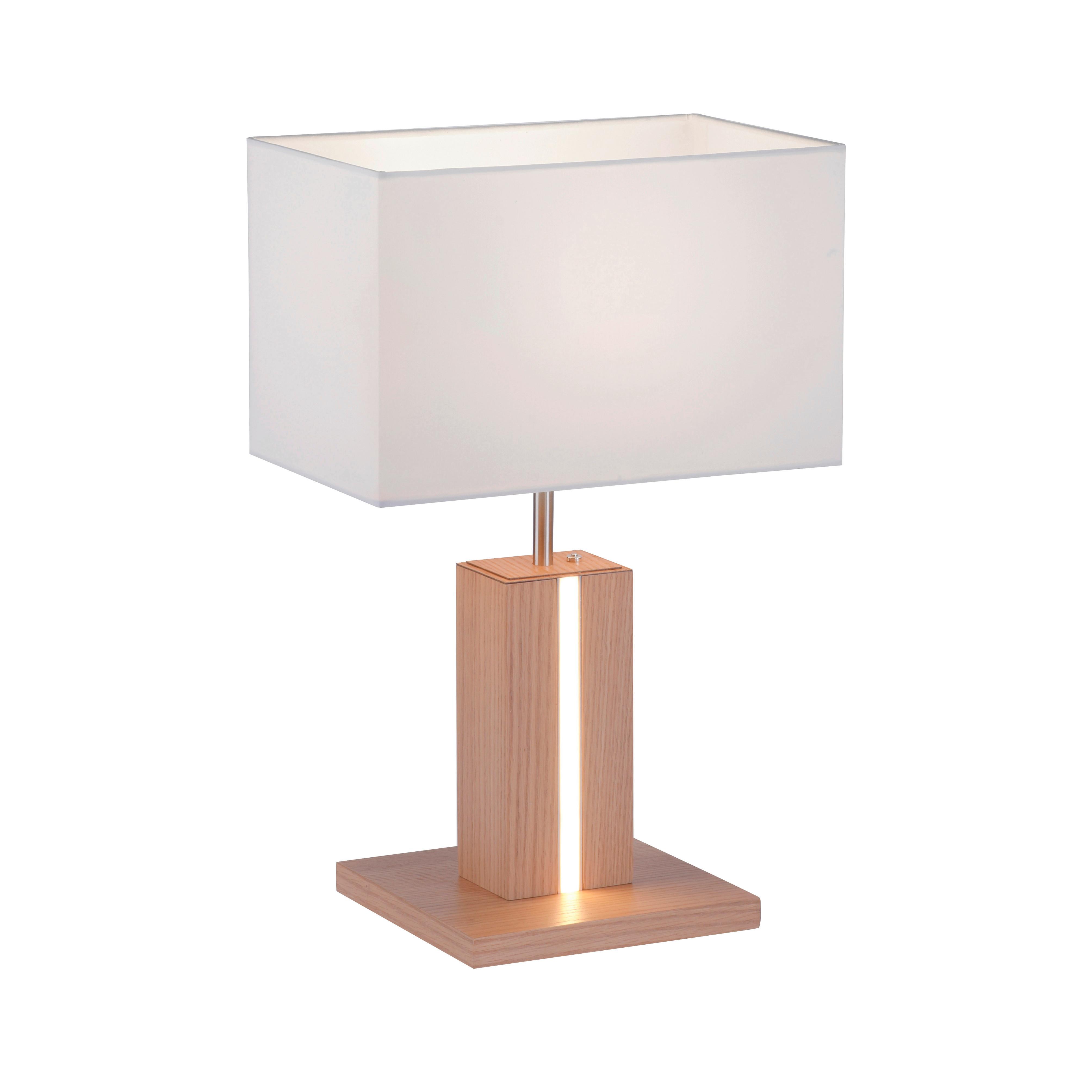 LED-Tischleuchte Amanda in Weiß max. 6 Watt - Alufarben/Weiß, MODERN, Holz/Kunststoff (32/32/20cm)