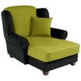 Fotelja Living - zelena/antracit, MODERN, drvo/tekstil (120/98/138cm)