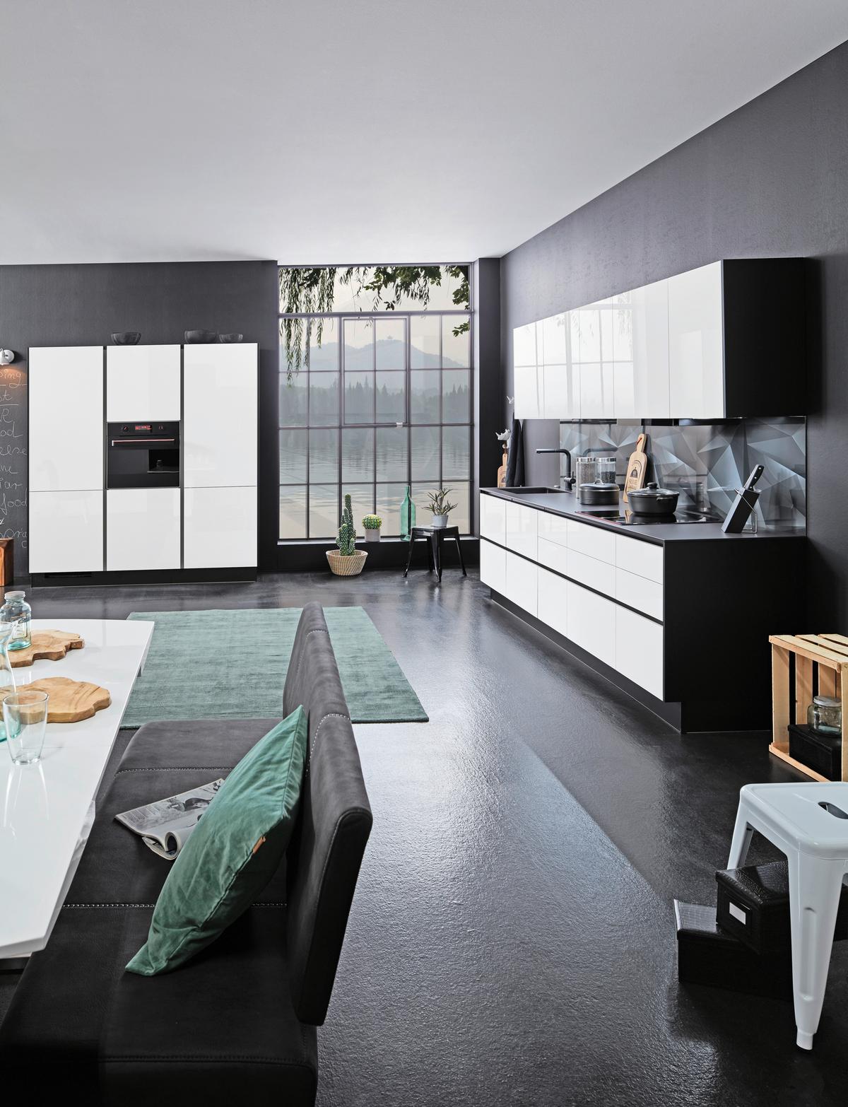 Einbauküche Focus Line N Alpinweiß - Weiß, MODERN (273/123cm) - Nobilia