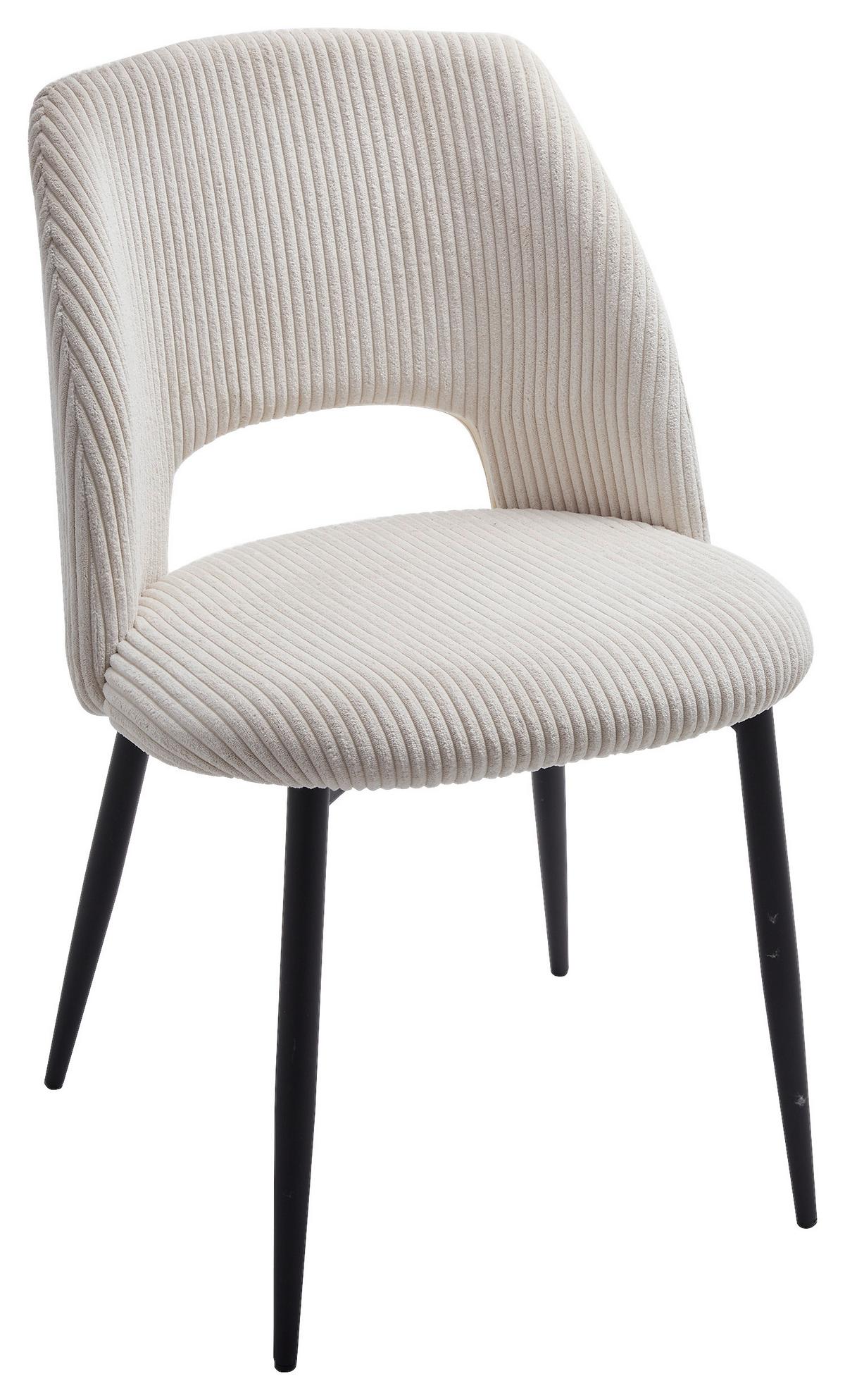 Stuhl Zoe Beige - Beige/Schwarz, Lifestyle, Textil/Metall (51/82/57cm) - Mömax