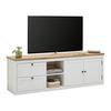 TV-ELEMENT KORSIKA -EXKLUSIV- - Wit/Eikenkleuren, Romantik / Landhaus, Houtcomposiet/Metaal (185/61,4/43cm) - Mömax