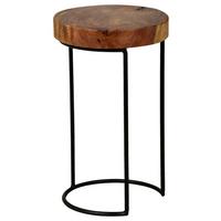 Mizica Akola - črna/barve indijskega rožnega lesa, Design, kovina/les (28/28/45cm) - MID.YOU