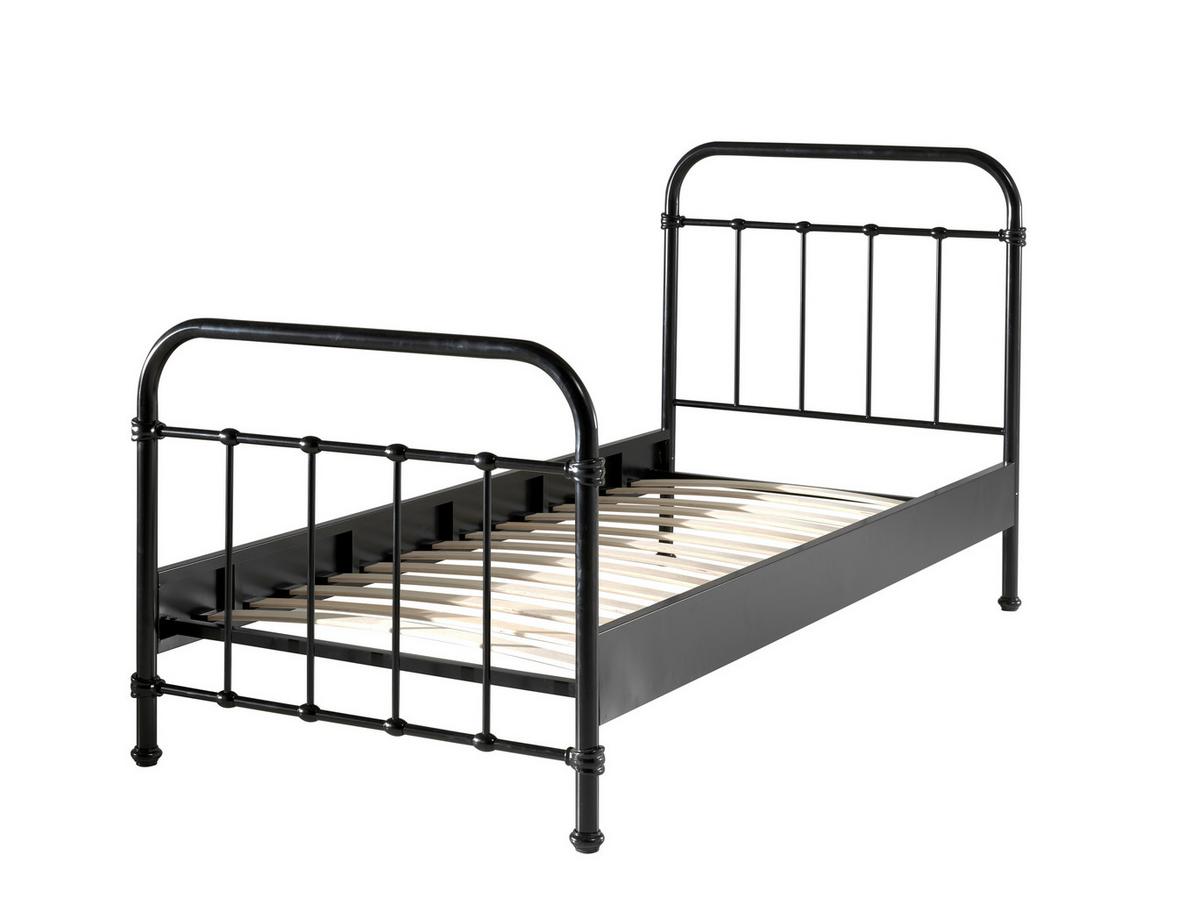 Kinder-/Juniorbett New York ca. 90x200 cm Schwarz - Schwarz, ROMANTIK / LANDHAUS, Metall (90/200cm) - Vipack