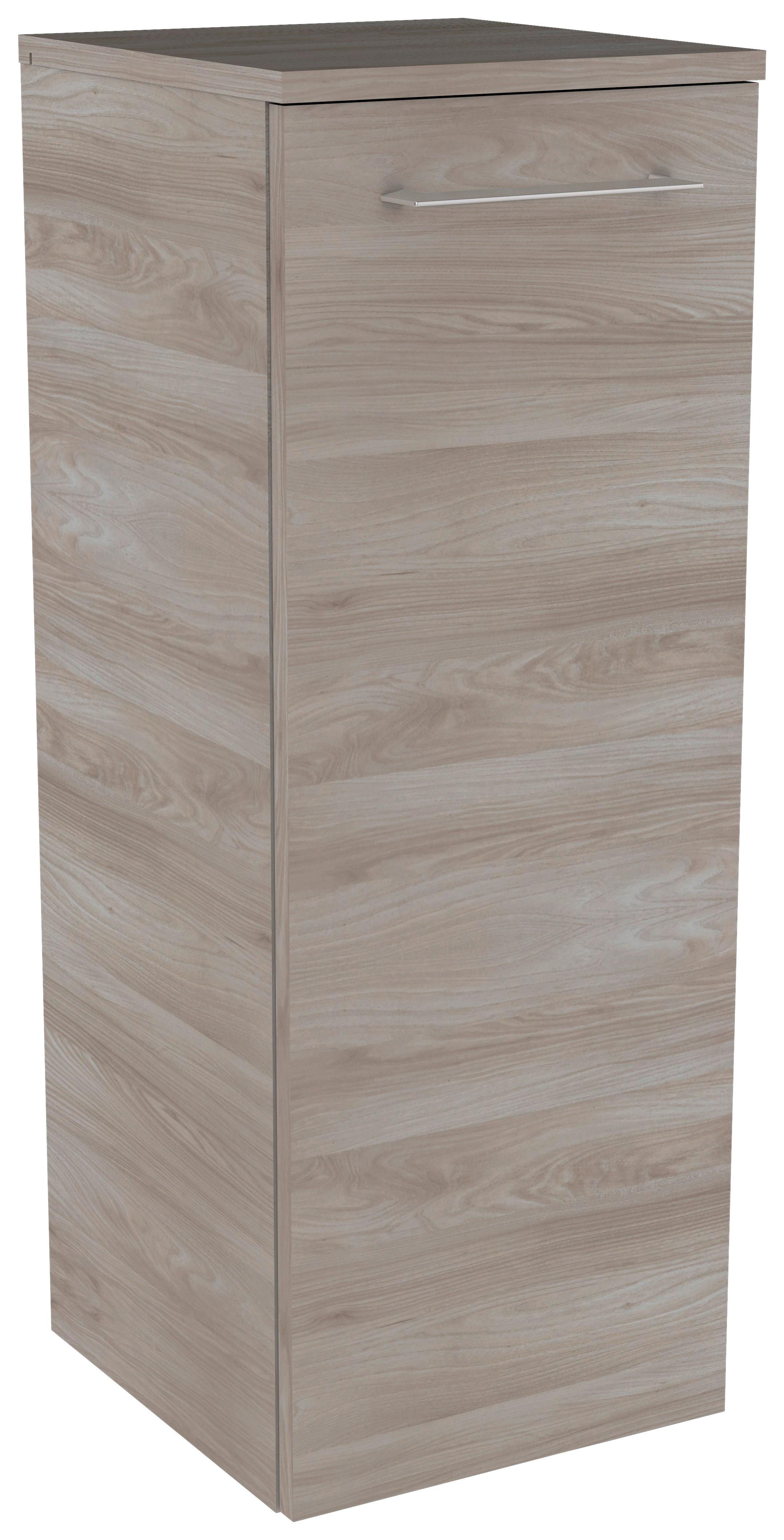 Midischrank "Lima" , esche - Chromfarben/Eschefarben, MODERN, Glas/Holzwerkstoff (30,5/81/32cm) - MID.YOU