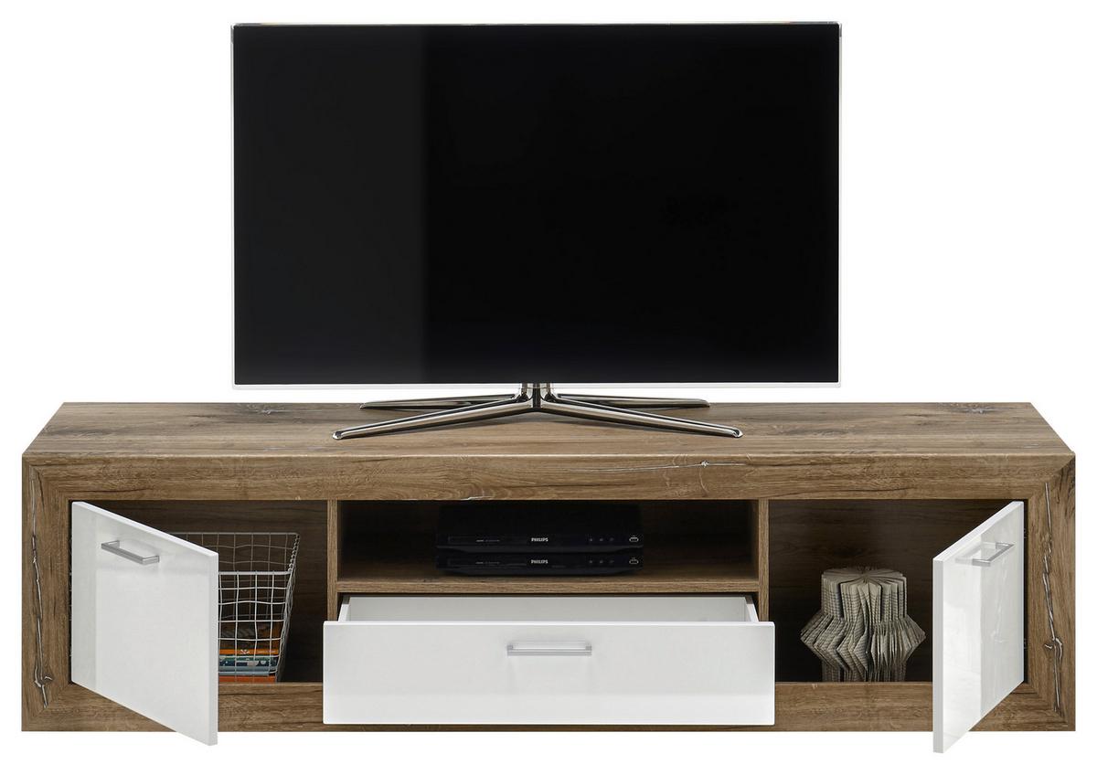 Tv Komoda Neapel - tamno smeđa/srebrne boje, Konvencionalno, drvni materijal/plastika (180/50/46cm) - Mömax