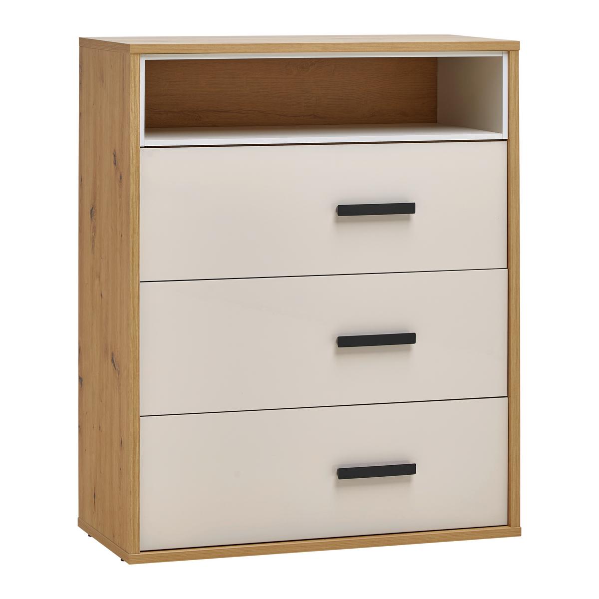 Kommode Casa Mia Kaschmirfarben - Kaschmir/Anthrazit, KONVENTIONELL, Holzwerkstoff/Metall (90/112/40.5cm) - Mömax
