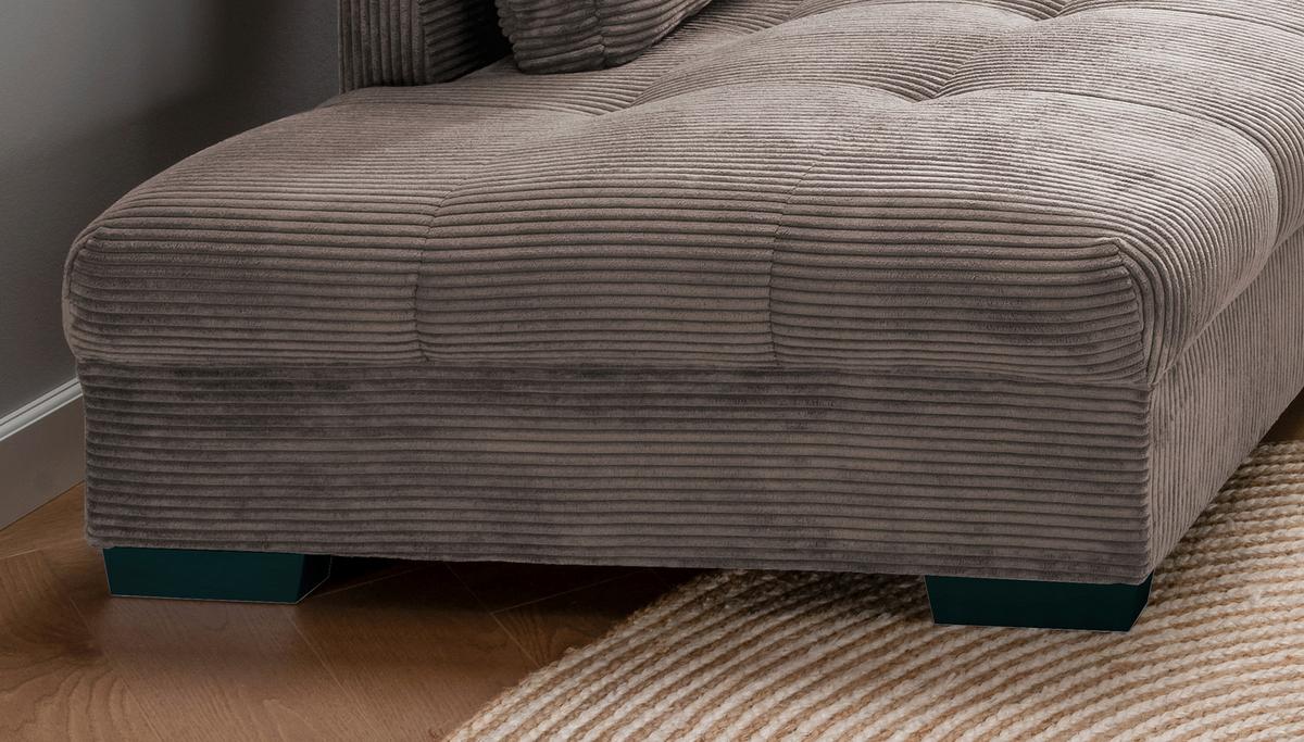 Sedežna Garnitura Alvito, Rjava, Siva, Ležišče - rjavosiva/barve korale, Design, tekstil/les (202/298cm) - Modern Living