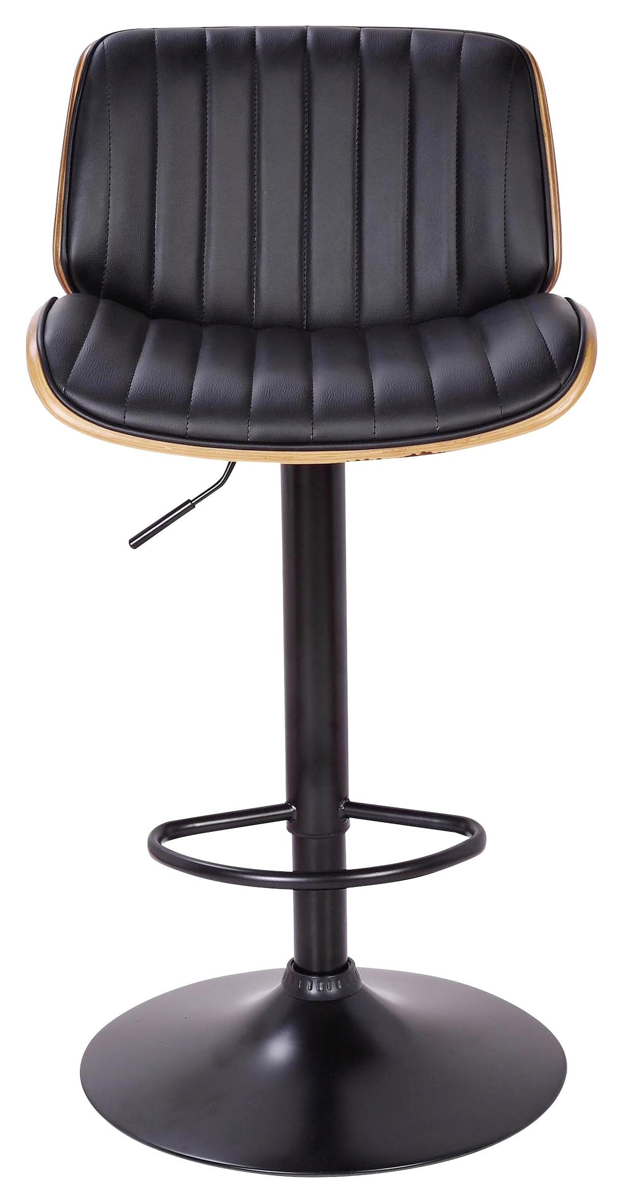 Taburete de bar JEFF - nucă/negru, Lifestyle, lemn/metal (47/87-108/50cm) - Premium Living