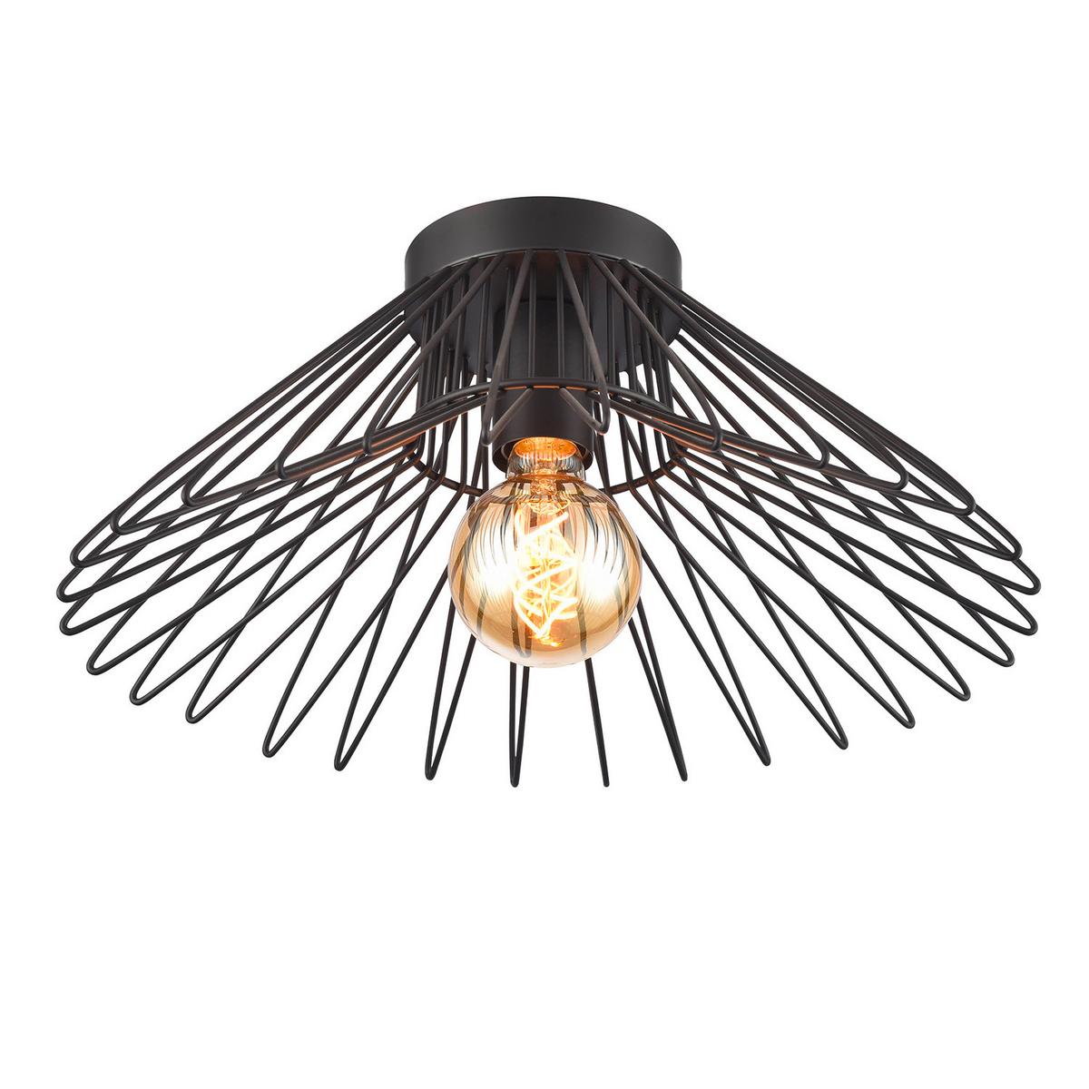 Deckenleuchte Duccio Schwarz max. 22 Watt - Schwarz, KONVENTIONELL, Metall (60/22cm)