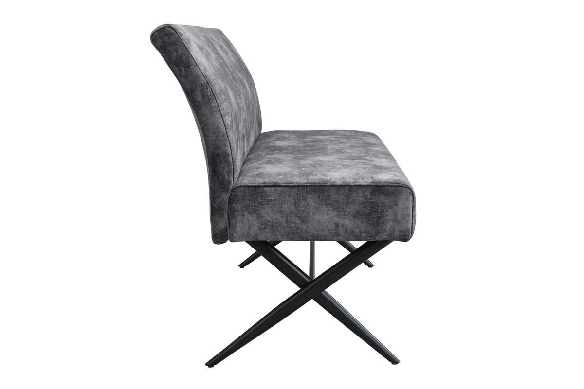 SITZBANK PORTO I B - Anthrazit/Schwarz, MODERN, Textil/Metall (140/88/67cm) - P & B