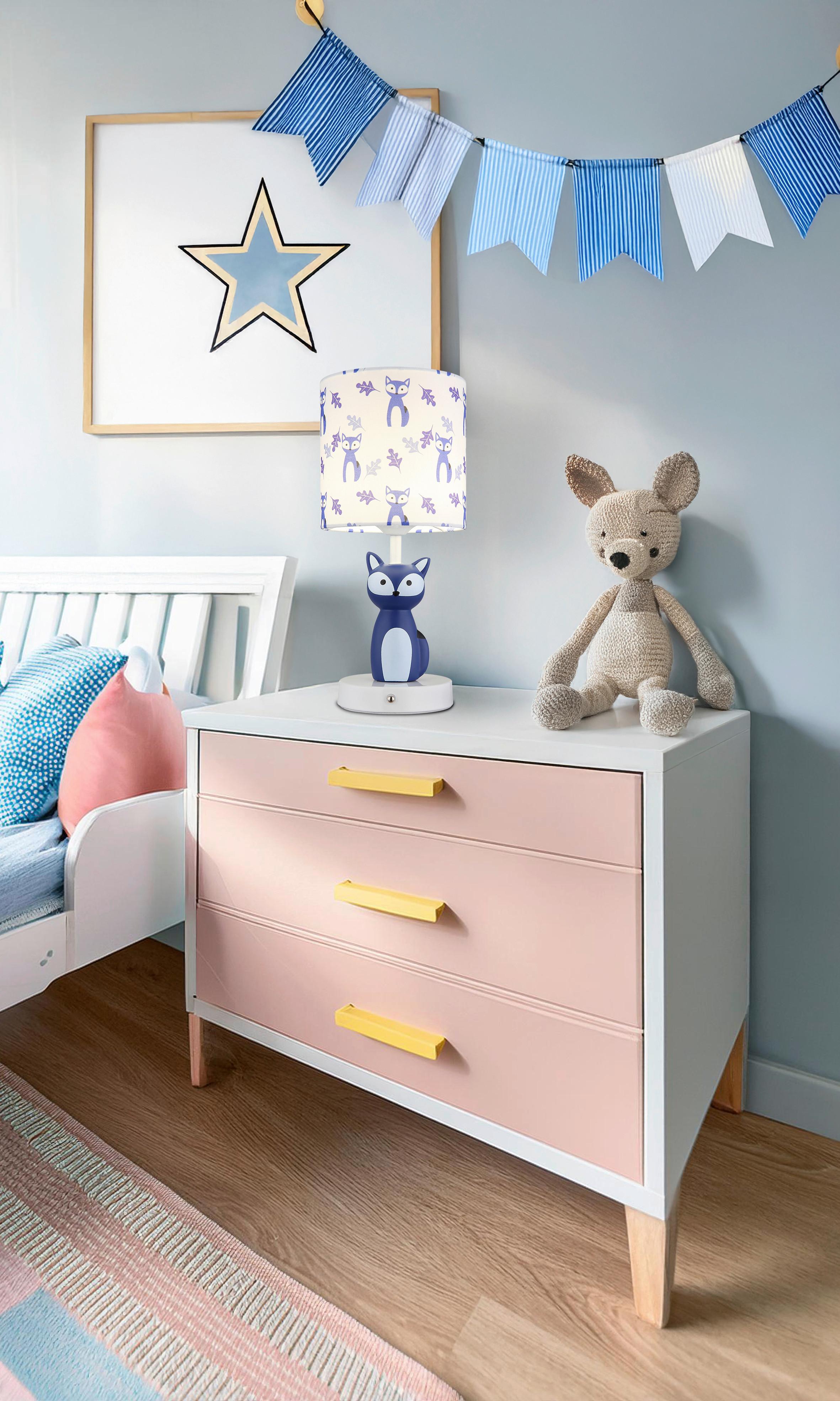 LED-TISCHLEUCHTE 21737B FOXY - Blau/Weiss, Trend, Keramik/Kunststoff (15/33,5cm) - Globo