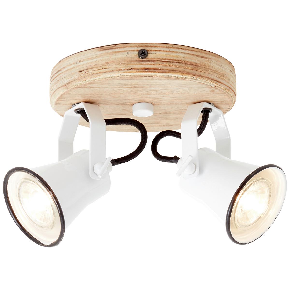 Deckenleuchte Seed in Weiß max. 5 Watt - Weiß, Natur, Holz/Metall (16/13/23cm) - Brilliant