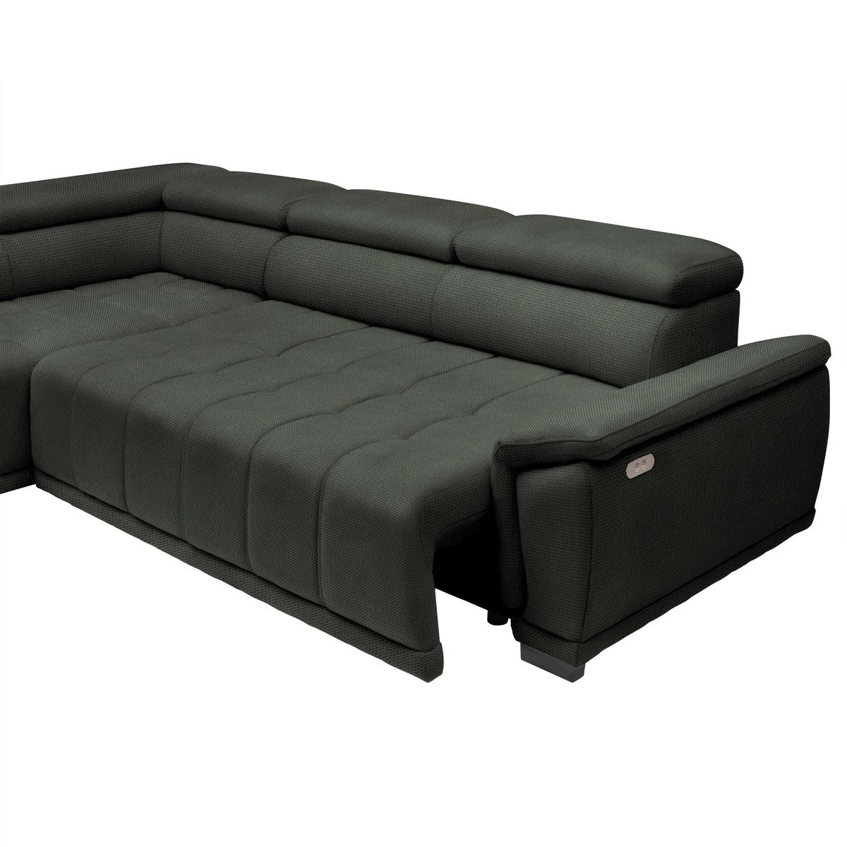 Kutna Garnitura Gremio - tamno zelena/crna, Moderno, tekstil/plastika (206/283cm) - Modern Living