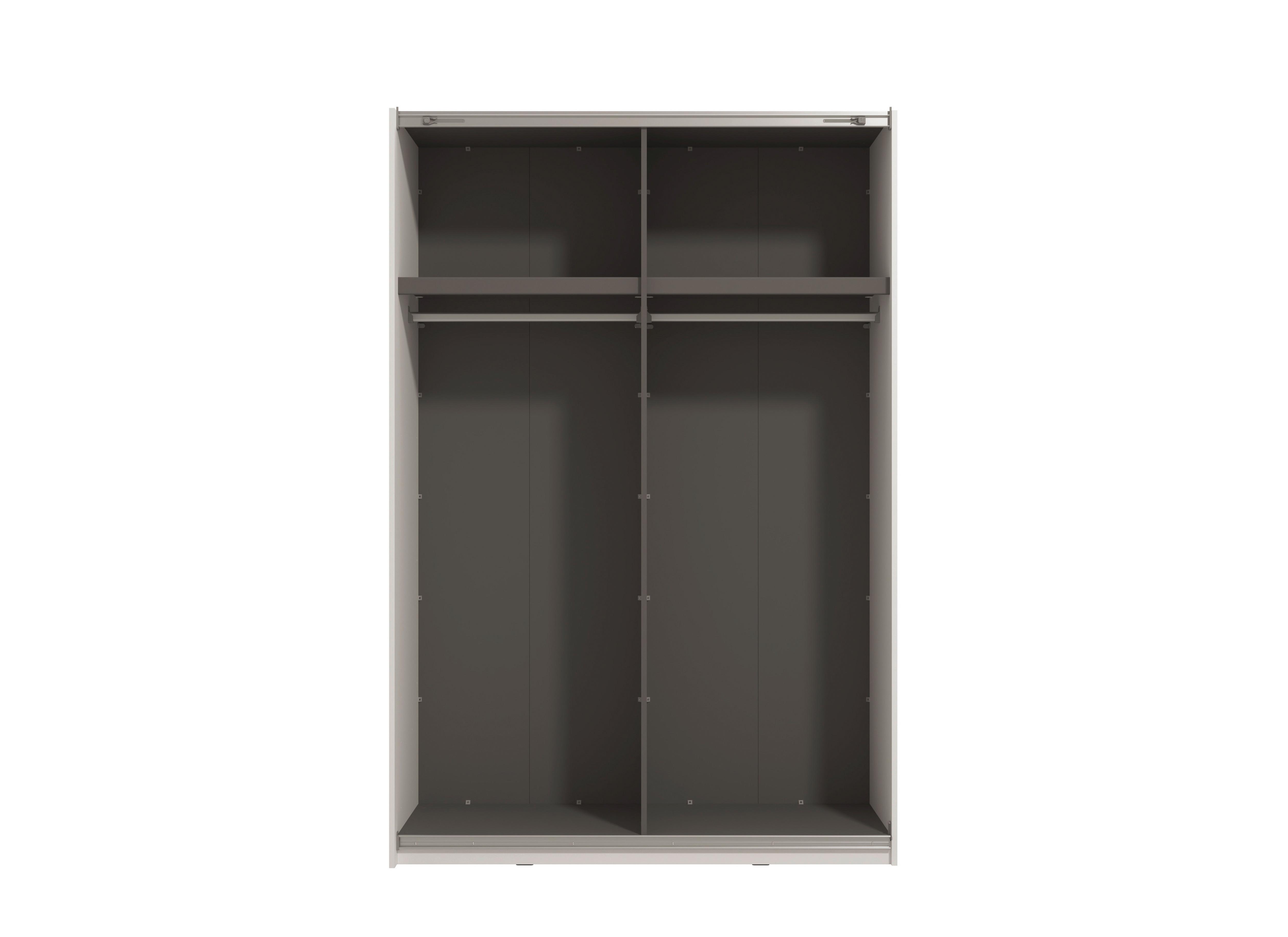 GARDEROB MED SKJUTDÖRRAR GARD 150 -TOP- - vit/svart, Klassisk, metall/trämaterial (146/217/61cm) - Mömax