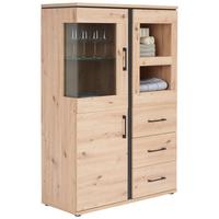 Vitrină NATURE NATV 01 - culoare lemn stejar, Konventionell, sticlă/material pe bază de lemn (95/144,3/42cm)