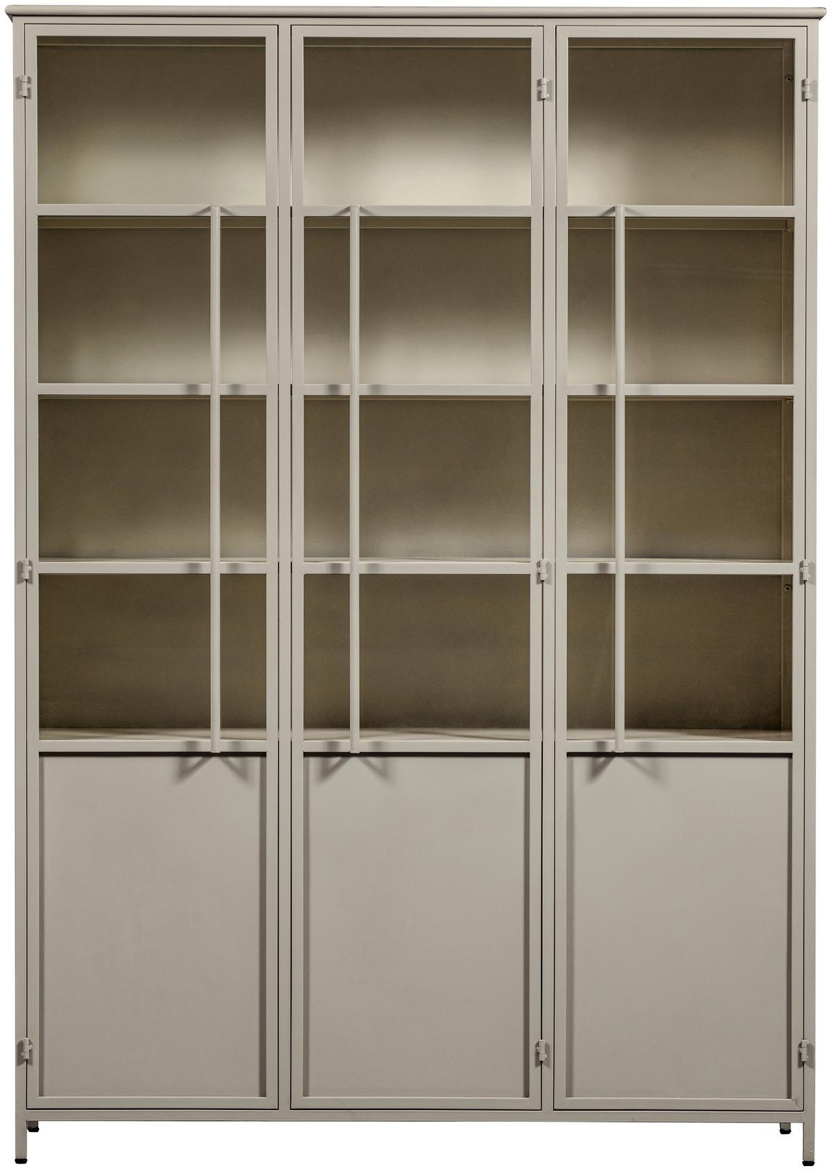 Vitrine Exhibit Sandfarben - Sandfarben, Design, Glas/Metall (140/200/40cm) - Livetastic