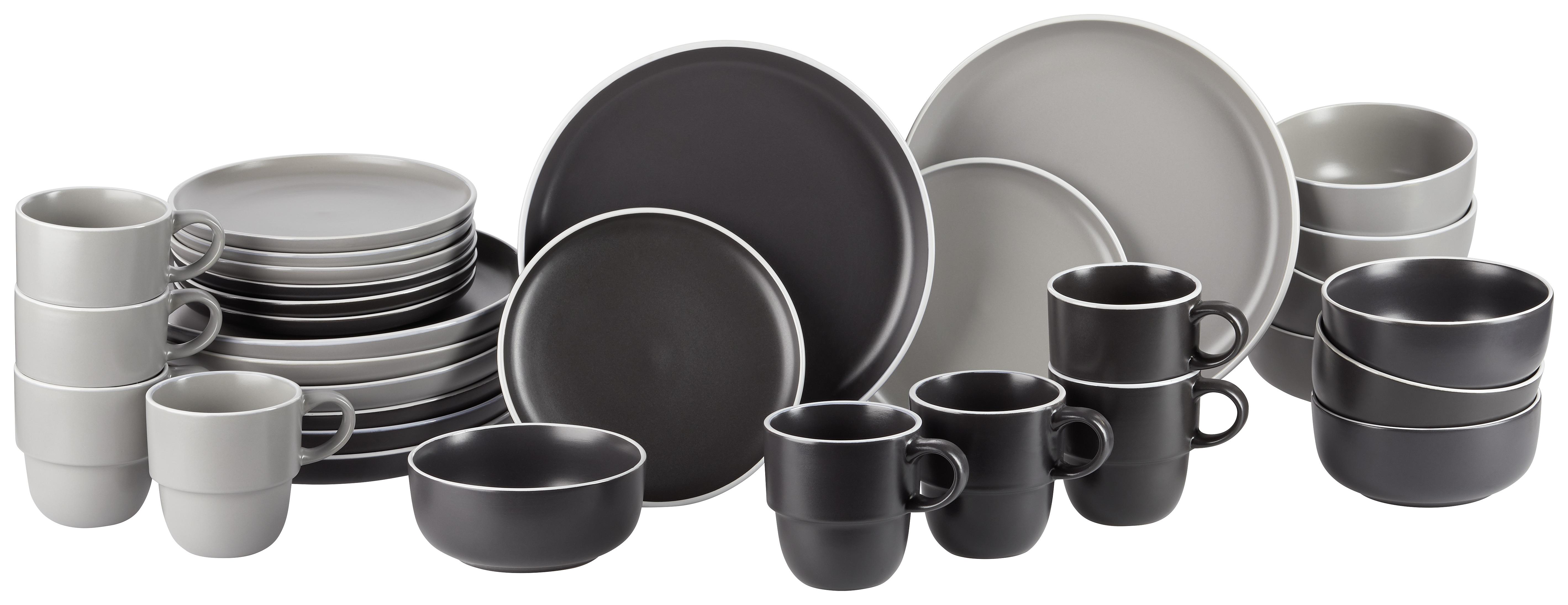 Speiseteller Ragnar aus Steingut Ø ca. 27cm - Grau, MODERN, Keramik (27cm) - Modern Living