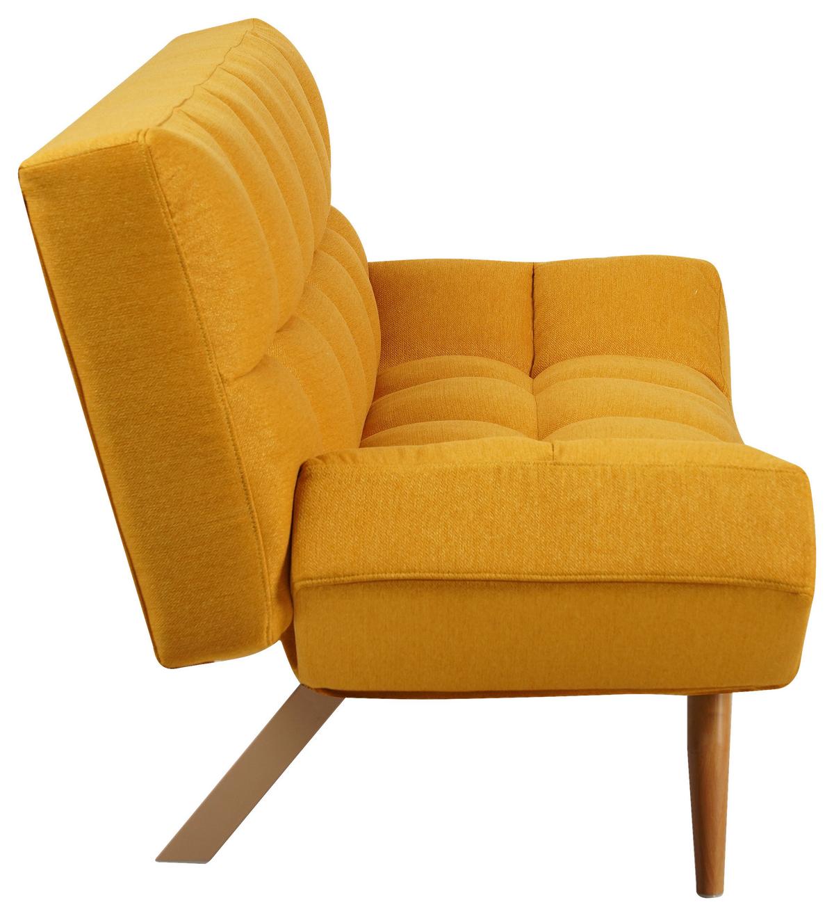 SOFA Z FUNKCJĄ SPANIA ASHTON - kolor naturalny/żółty, Design, metal/tkanina (182/87/82cm) - Livetastic