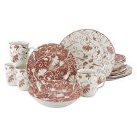 Kombinirani Servis Damask Pink, 16-Delni - večbarvno, keramika - Creatable