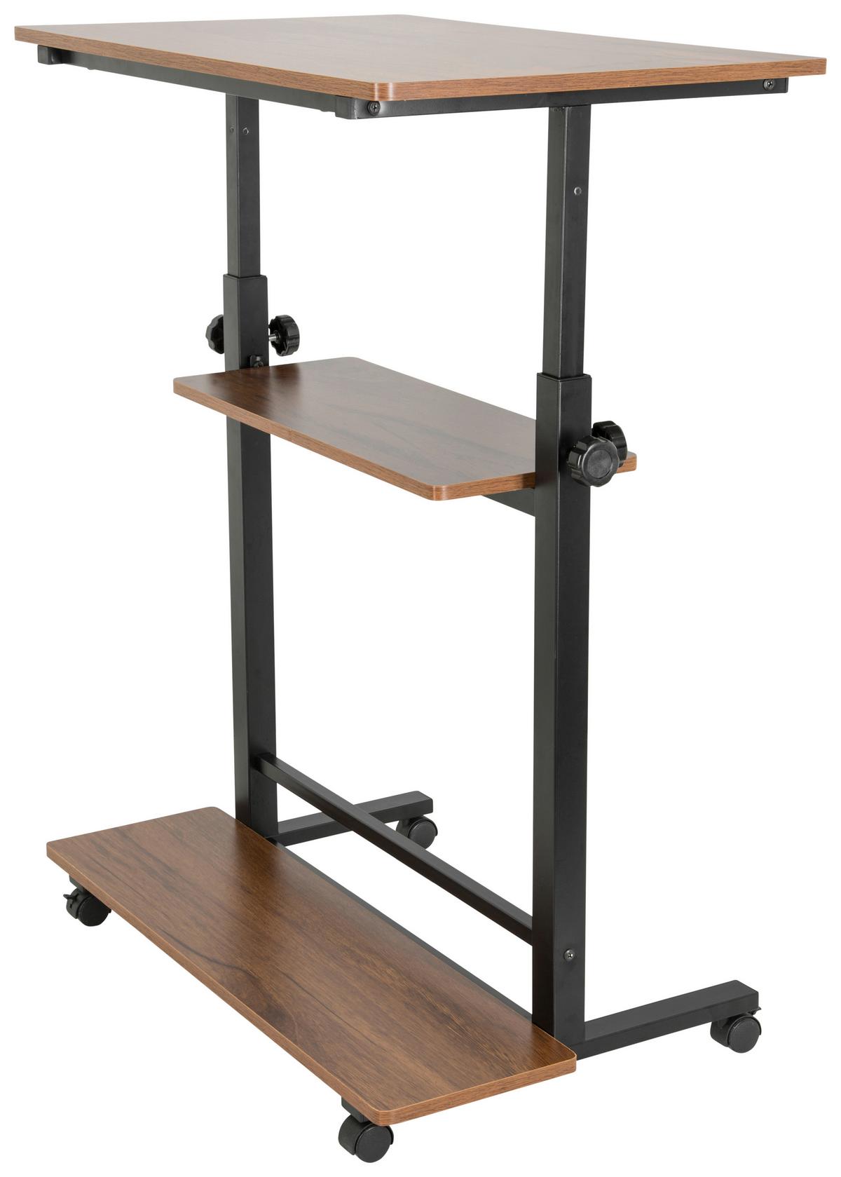 Pisalna Miza Workstation Ii, Črna, Hrast - črna/barva oreha, Basics, kovina/umetna masa (80/80x120/50cm) - MID.YOU