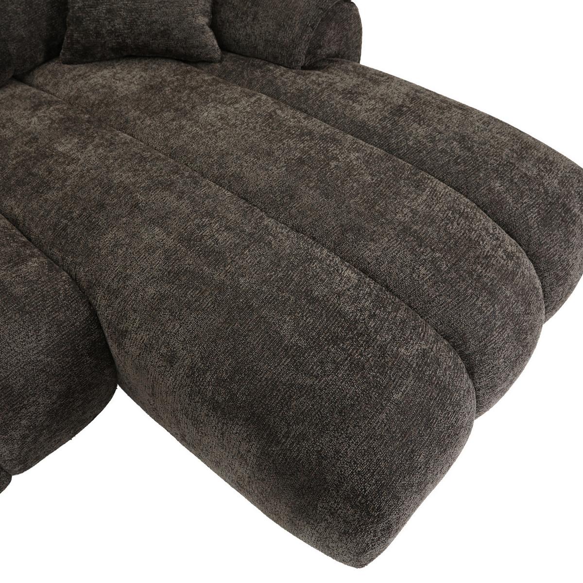 Ecksofa Arette Dunkelbraun - Schwarz/Braun, MODERN, Kunststoff/Textil (252/176cm) - Mömax