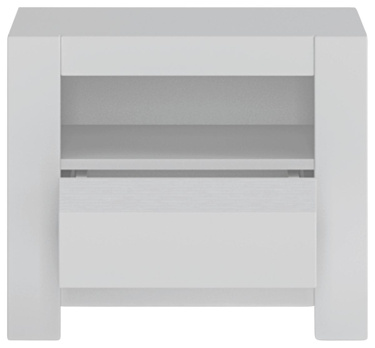 Noćni Ormarić Novi - bijela/crna, Moderno, drvni materijal/plastika (54/46/42,2cm) - Premium Living