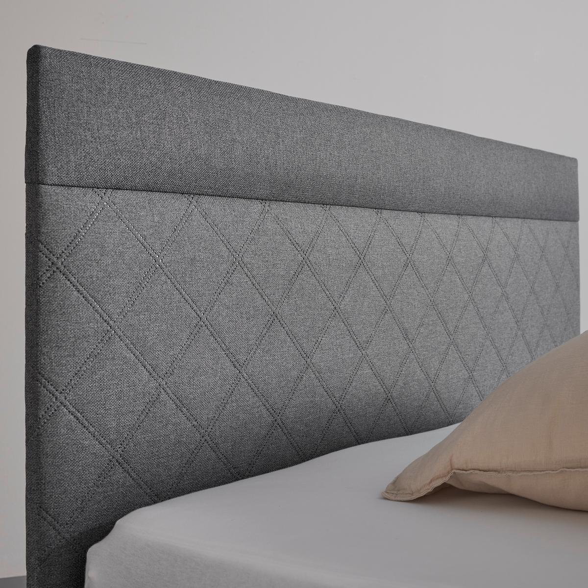 Boxbett Rosa ca. 140x200 cm Dunkelgrau mit Topper - Dunkelgrau/Anthrazit, MODERN, Holz/Holzwerkstoff (140/200cm) - Bessagi Home