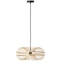 Hängeleuchte Busan Naturfarben max. 40 Watt - Schwarz/Naturfarben, Natur, Holz/Metall (48/48/100cm) - Brilliant