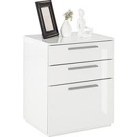 SZAFKA NOCNA SEMPLICE - biały/kolor aluminiowy, Modern, materiał drewnopochodny/metal (50/60/41cm) - Mömax