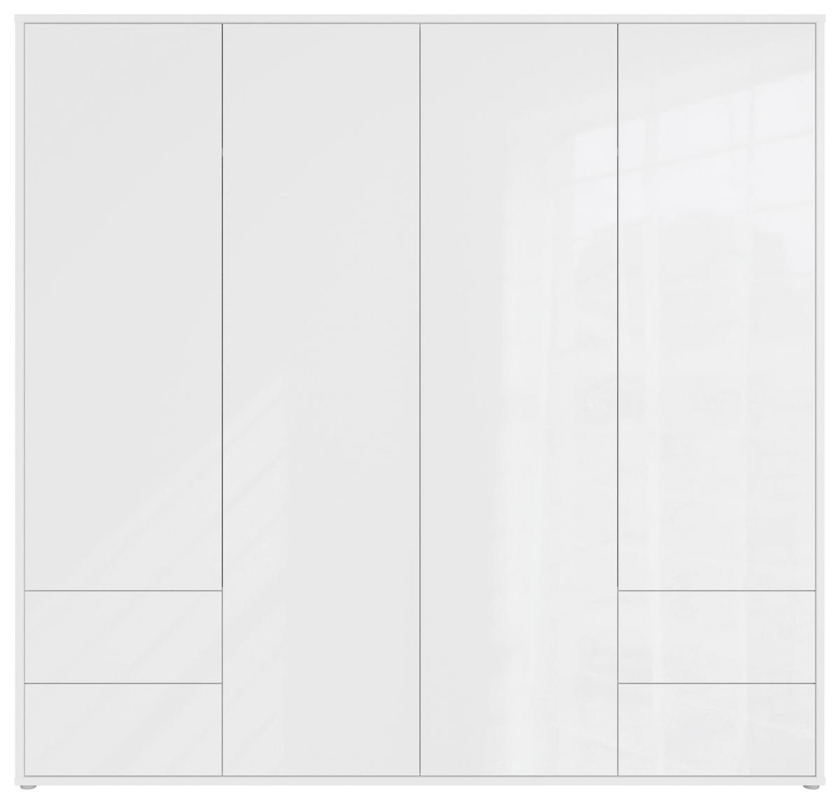Omara S Klasičnimi Vrati Alice, Bela - bela/visoki sijaj, Trend, leseni material (224/214/60cm) - Carryhome