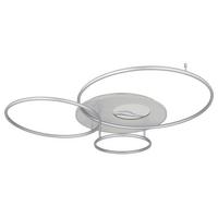LED-Deckenleuchte Befer Opal/Silber max. 70 Watt - Silberfarben/Opal, MODERN, Kunststoff/Metall (126,4/105,3/13cm)