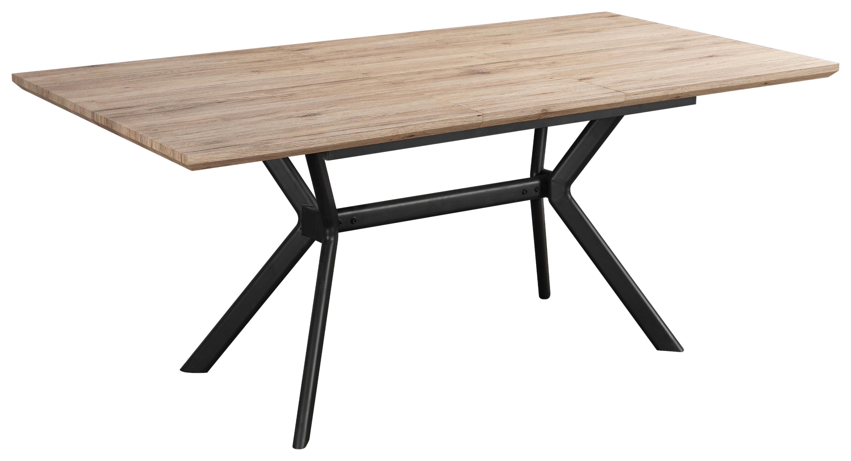 STÓŁ DO JADALNI MARCEL - kolor naturalny/czarny, Modern, materiał drewnopochodny/metal (140/90/76cm) - MID.YOU