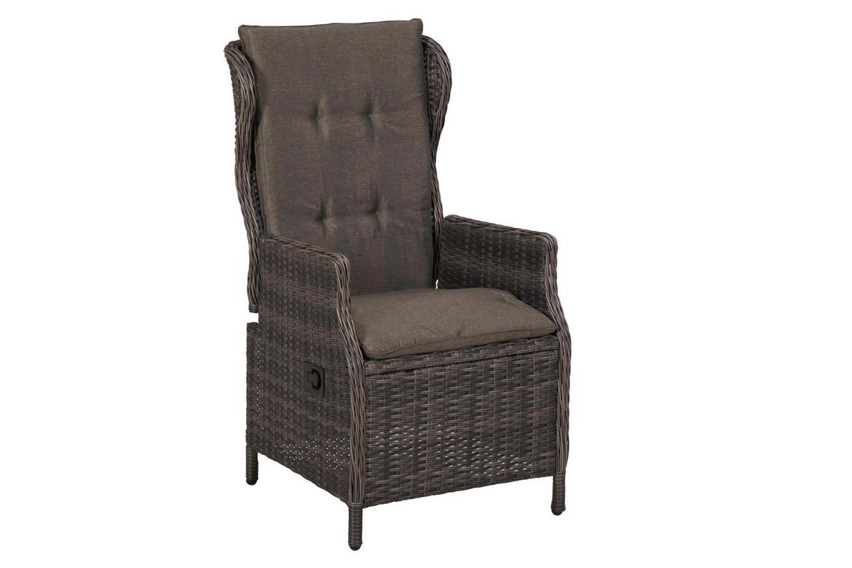 Gartensessel-Set Saviano 2-tlg. Grau m. Relaxfunktion - Grau, KONVENTIONELL, Kunststoff/Textil (58/108/69,5cm) - Gardenson