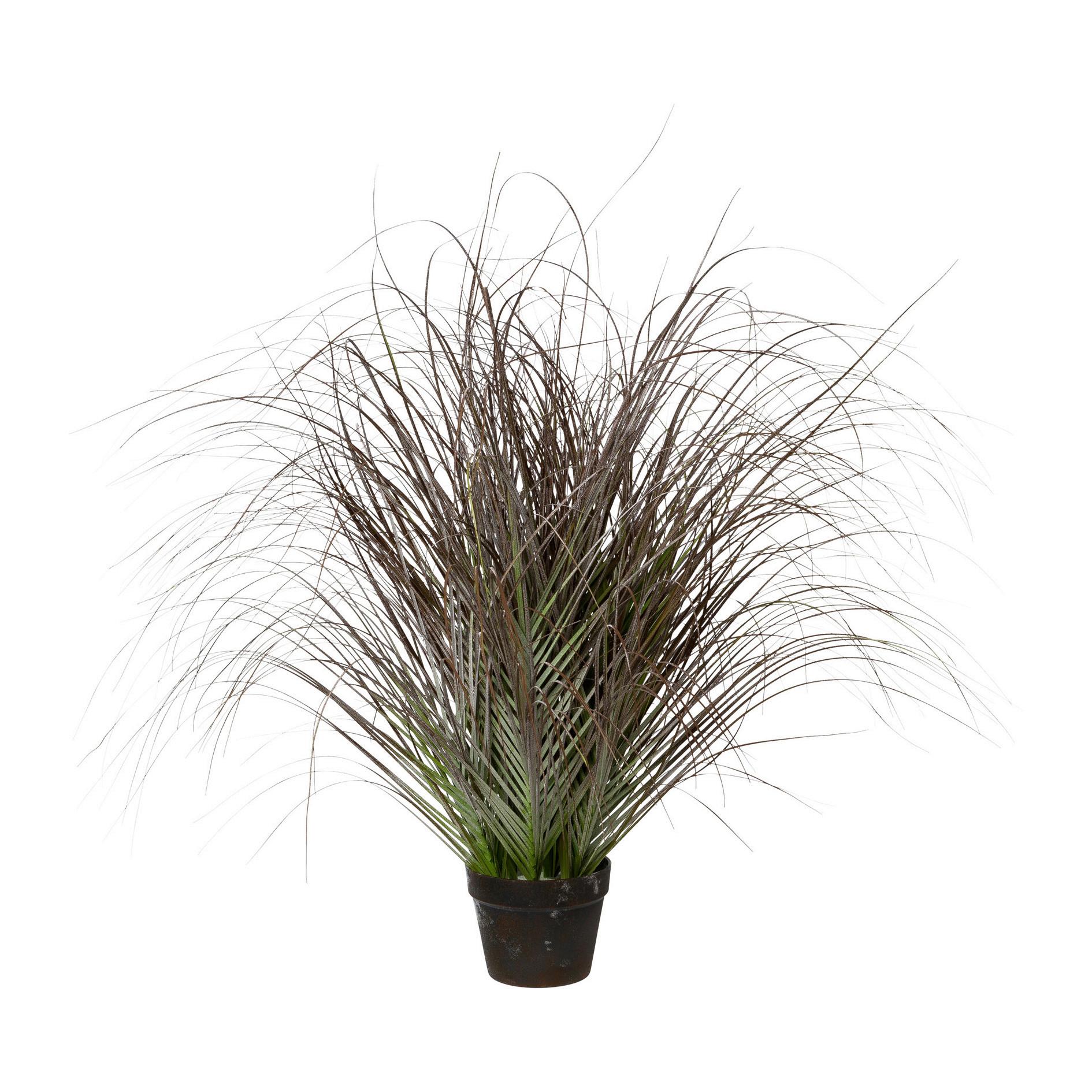Kunstpflanze Gras geeist ca. 95cm - Schwarz/Grün, Trend, Kunststoff (95cm) - P & B